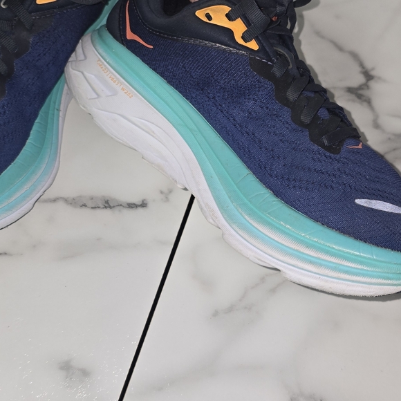 Hoka Navy and Teal Running Shoes Size 7.5 - Picture 8 of 9